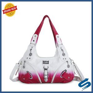 Large Hobo Satchel Shoulder Bag - PU Leather Convertible Daily Purse